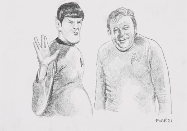 The Star Trek lads. Spok pregnant.