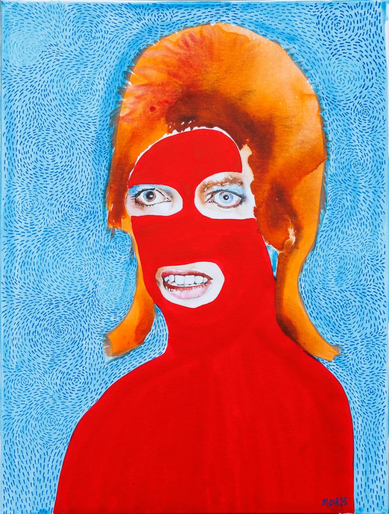 Bowie in Red Ski Mask